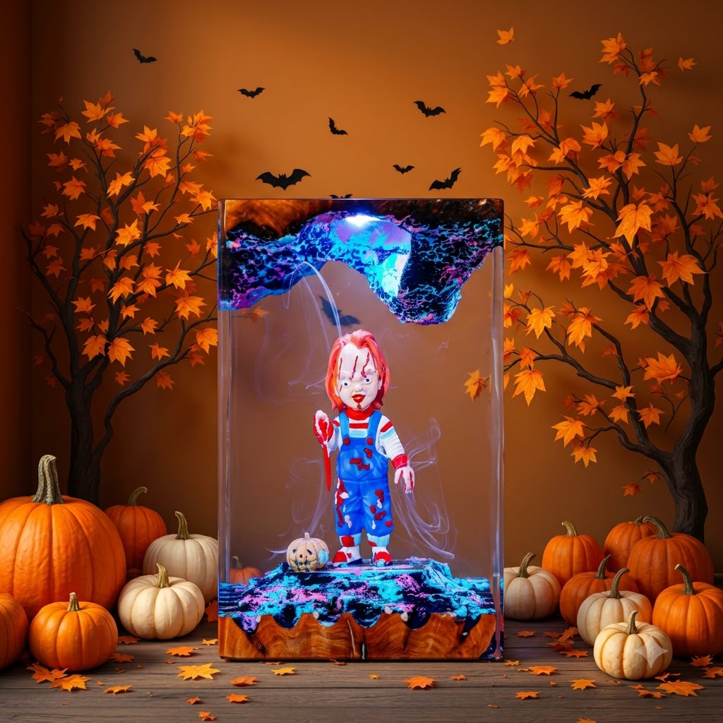 Chucky Halloween Resin Lamp