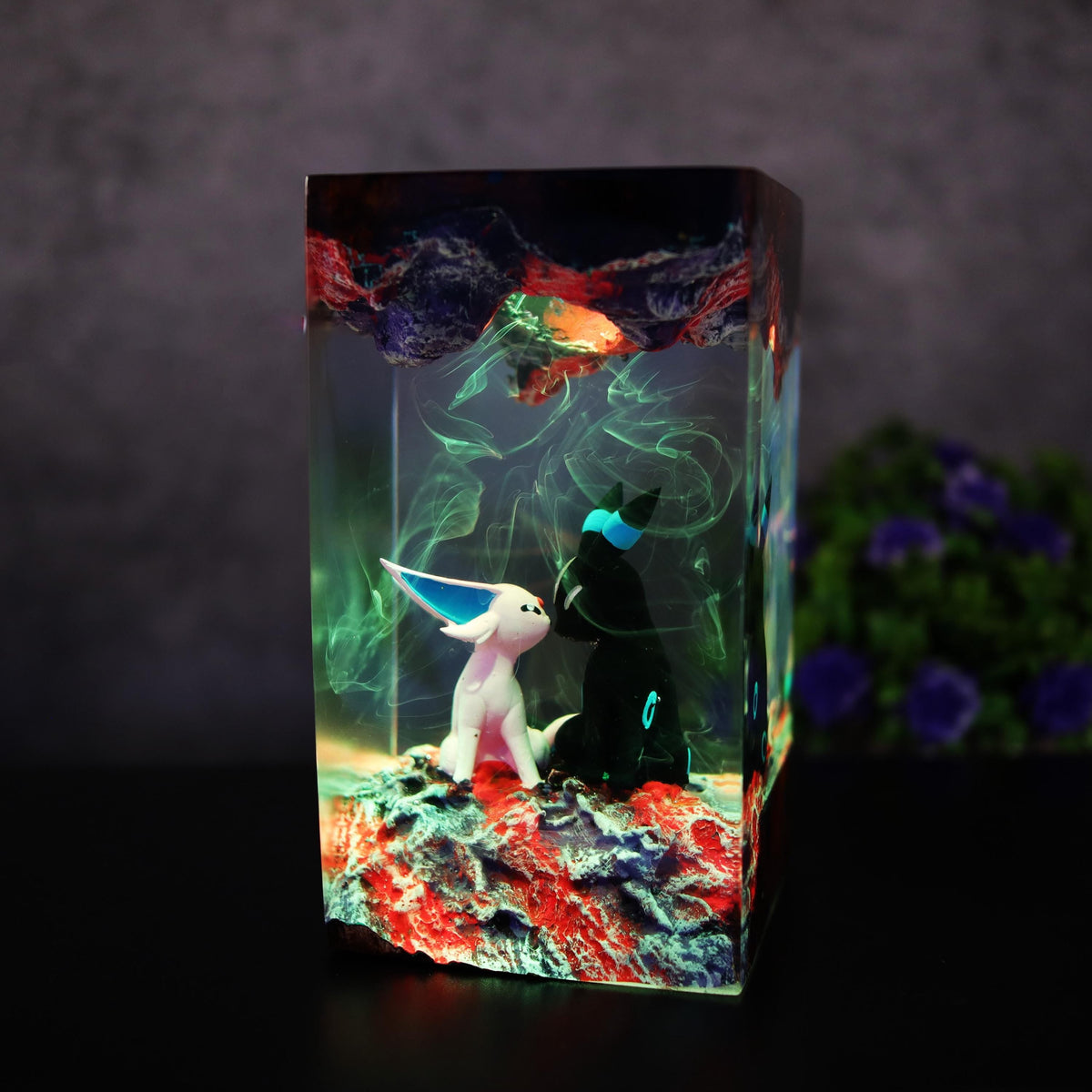 Handcrafted Espeon Umbreon Cosmic Night Light