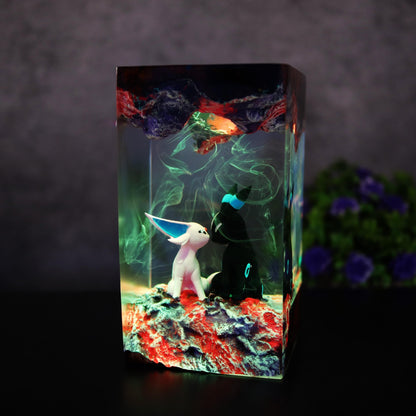 Handcrafted Espeon Umbreon Cosmic Night Light