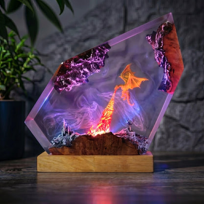 Fire Dragon Castle Resin Night Light - Unique Decor Home