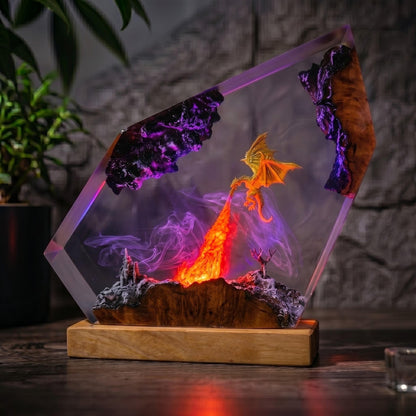 Fire Dragon Castle Resin Night Light - Unique Decor Home
