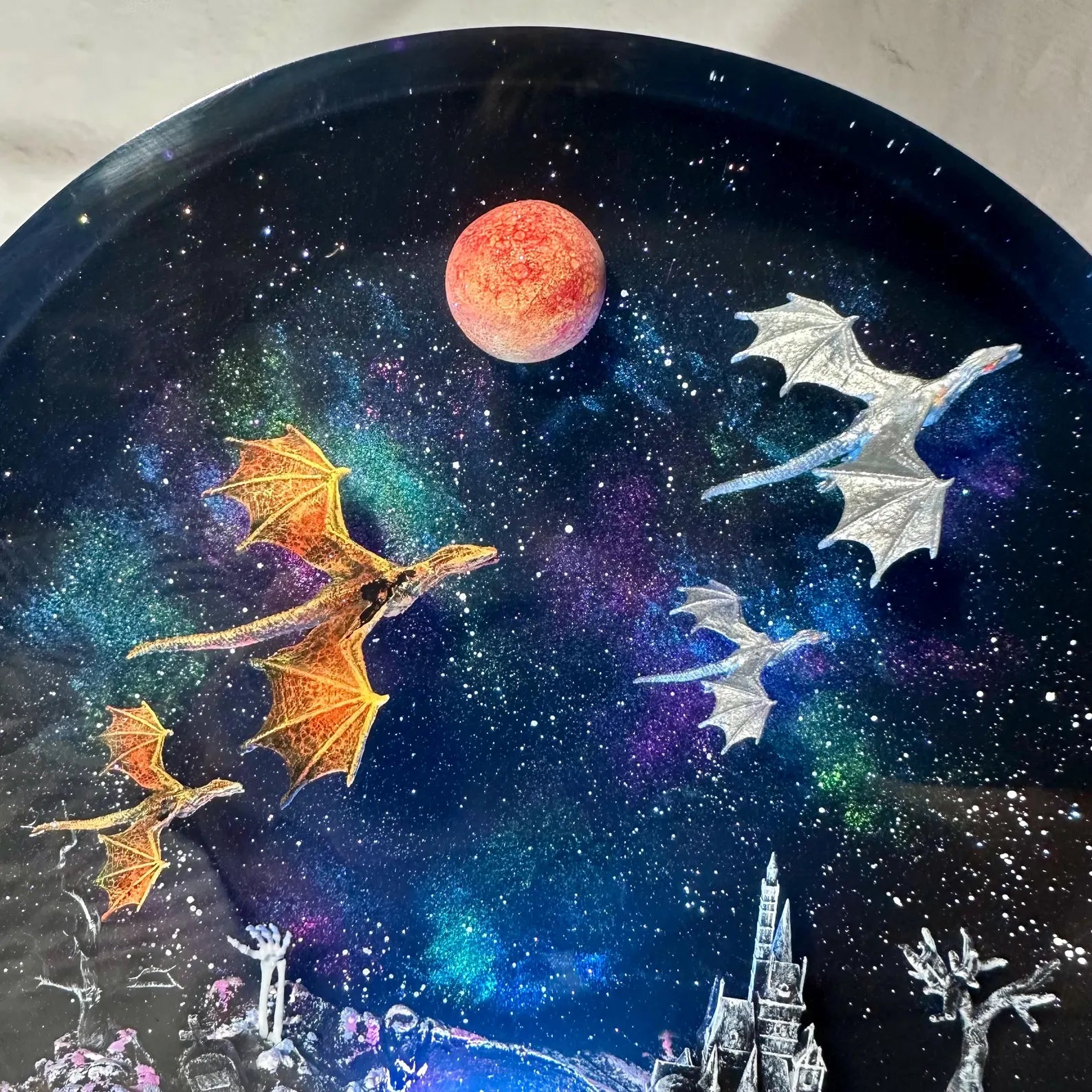 Ice Dragon & Fire Dragon Night Light - Dragon sculpture Gift