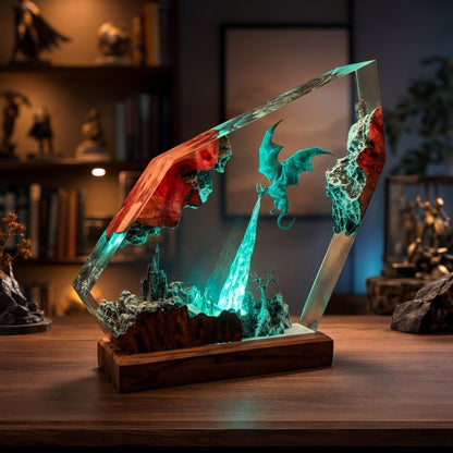 Ice Dragon Night Light  - Dragon Sculpture Lamp