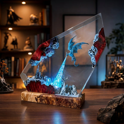 Ice Dragon Night Light  - Dragon Sculpture Lamp