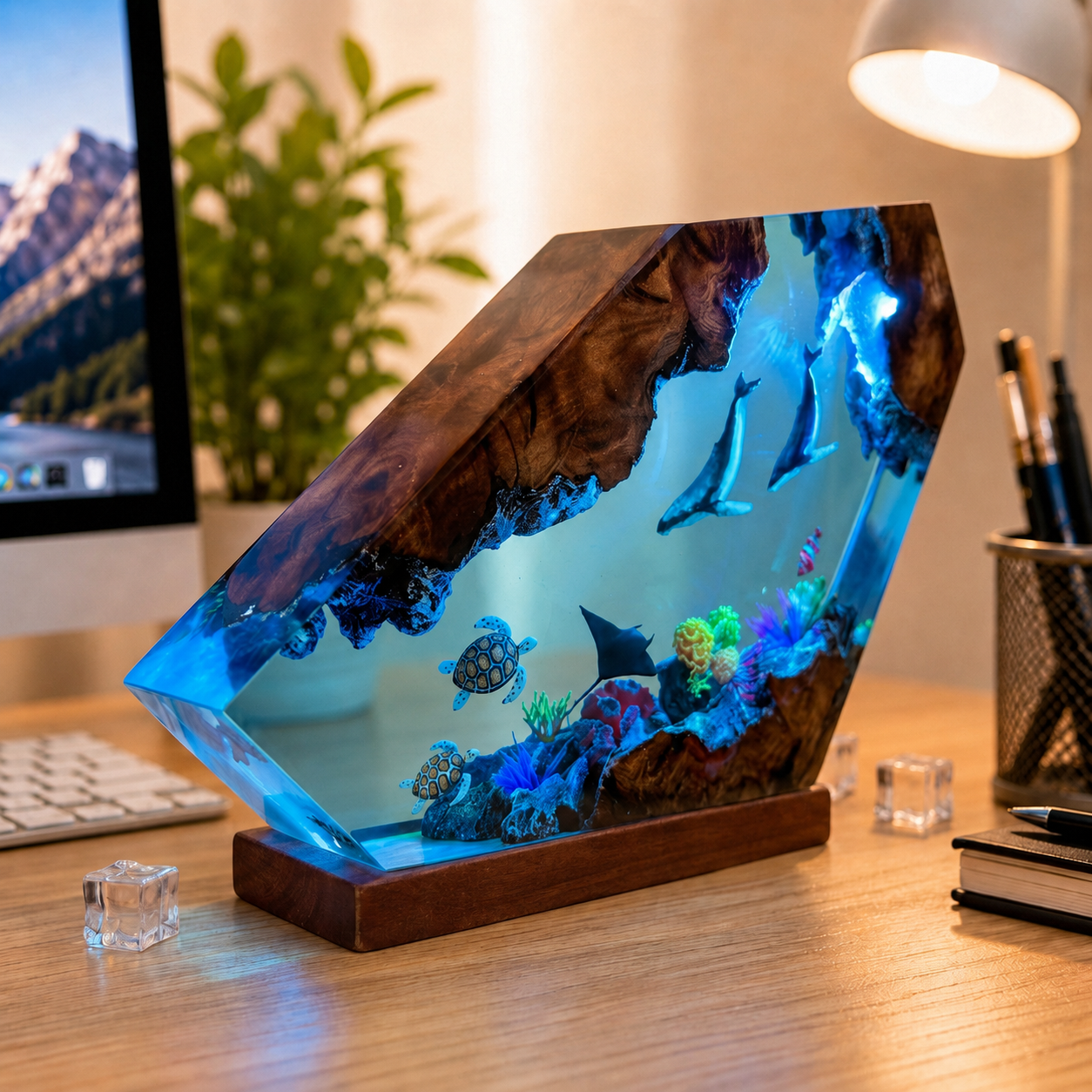 Ocean Night Light - Manta ray and sea turtle night light