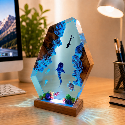 Whale shark and diver night light