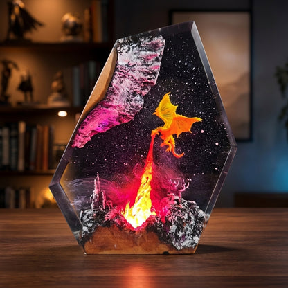 Fire Dragon Sculpture Night Light -  Dragon Sculpture Lamp