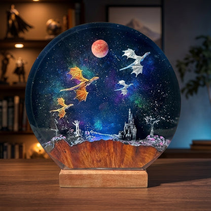 Ice Dragon & Fire Dragon Night Light - Dragon sculpture Gift