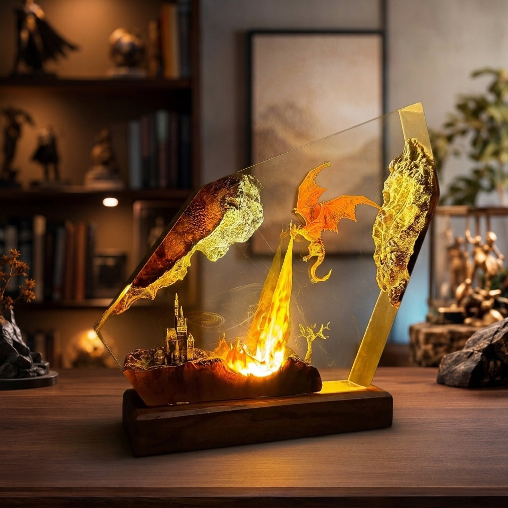 Fire Dragon Sculpture Lamp