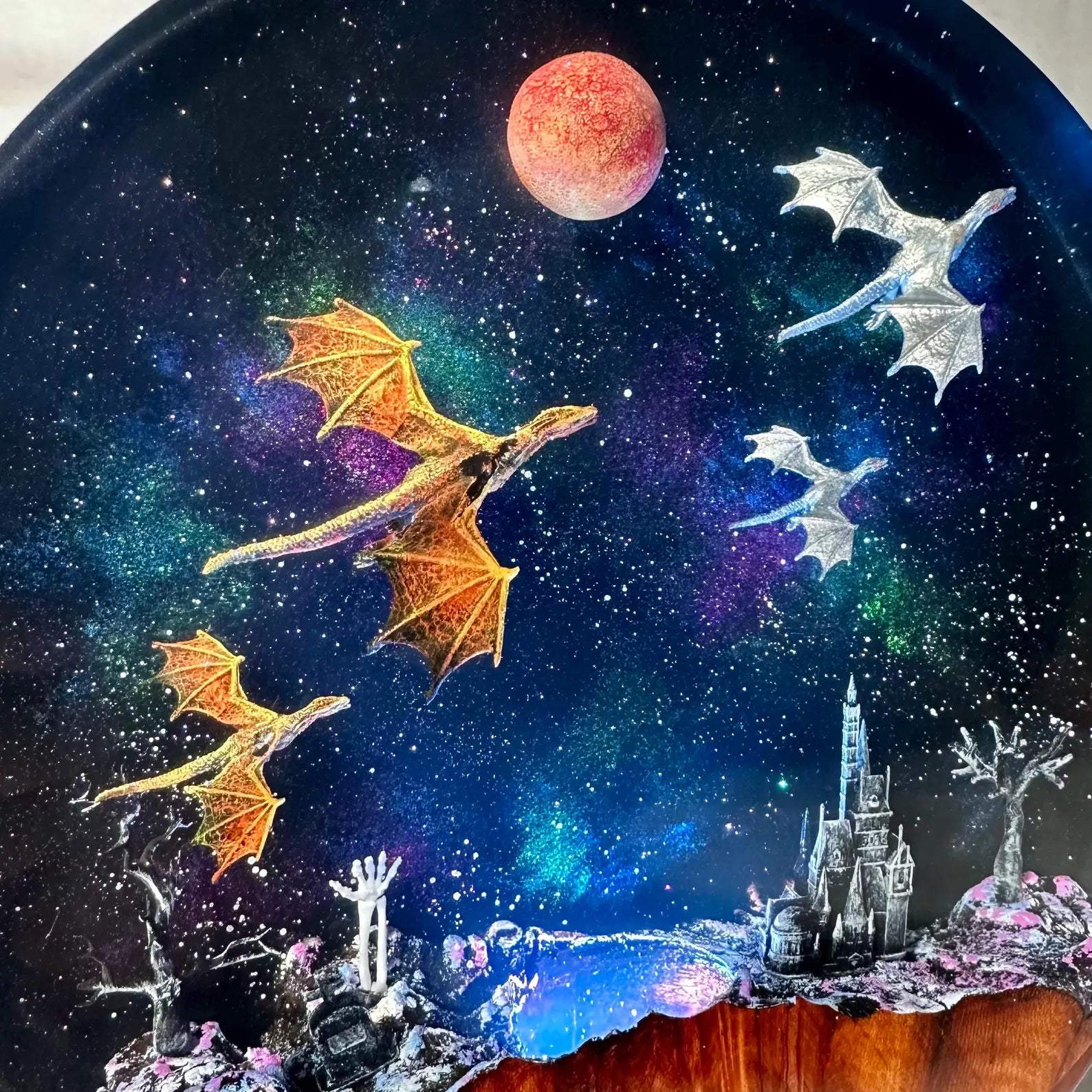 Ice Dragon & Fire Dragon Night Light - Dragon sculpture Gift