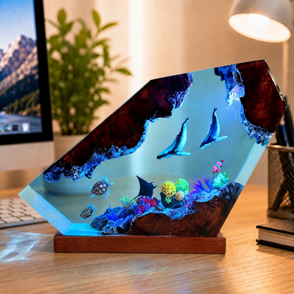 Ocean Night Light - Manta ray and sea turtle night light