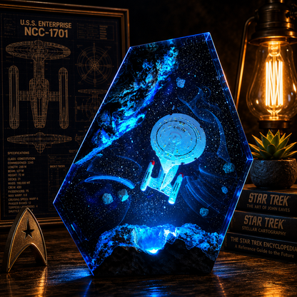 Star Trek USS Enterprise NCC-1701-D Lamp, Gift for Trekkie