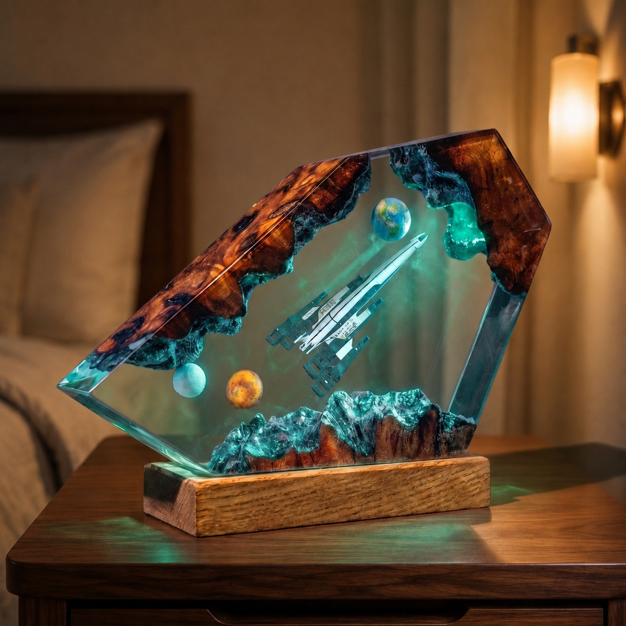 Mass Effect Inspired Resin Lamp – Legendary Starship Diorama