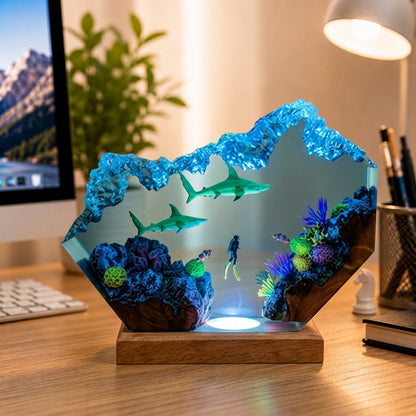 Shark and diver night light -  Ocean Night Light