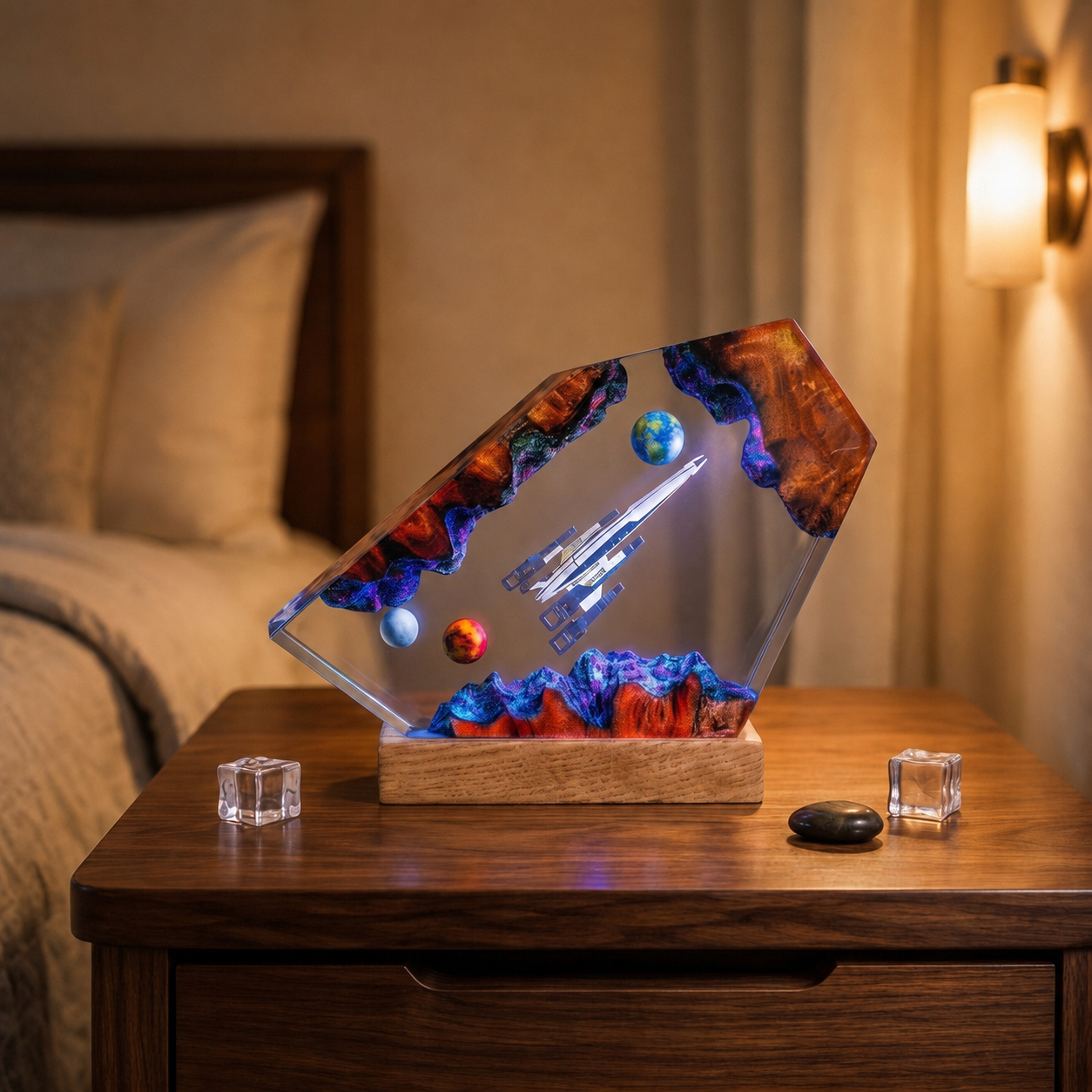 Mass Effect Inspired Resin Lamp – Legendary Starship Diorama