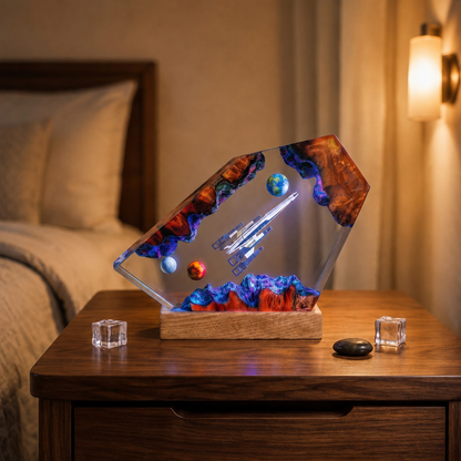 Mass Effect Inspired Resin Lamp – Legendary Starship Diorama