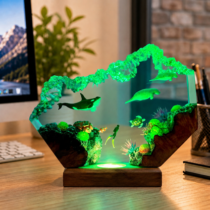 Manatee and Orca Resin Night Light