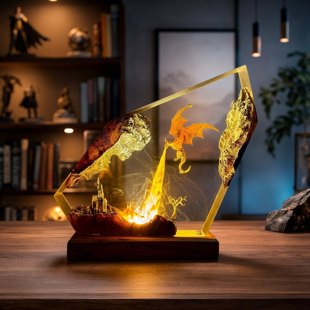 Fire Dragon Sculpture Lamp