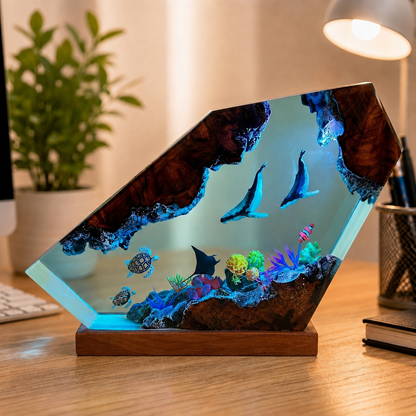Ocean Night Light - Manta ray and sea turtle night light
