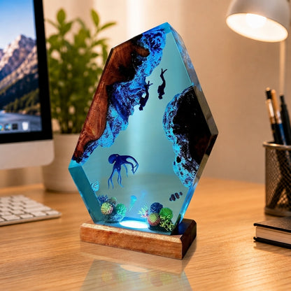Octopus and Diver Night Light – Ocean Lamp