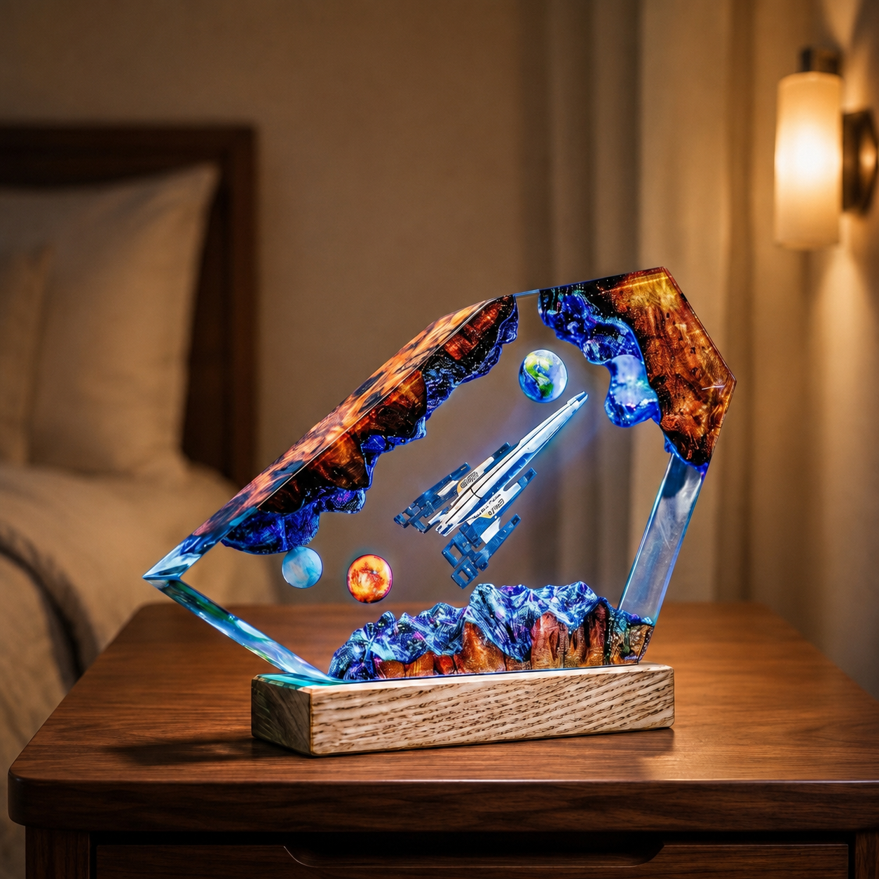 Mass Effect Inspired Resin Lamp – Legendary Starship Diorama