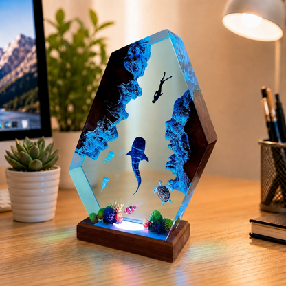 Whale shark and diver night light