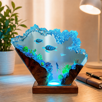Sea turtle and diver night light