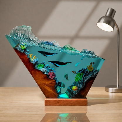 Ocean-themed night light, whale and sea turtle night light