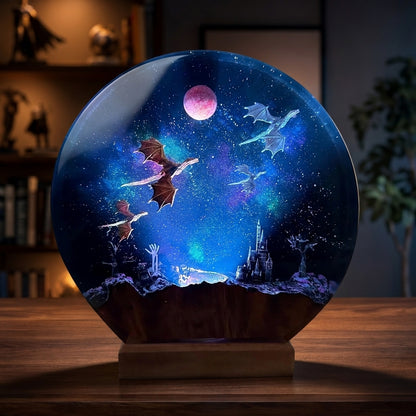 Ice Dragon & Fire Dragon Night Light - Dragon sculpture Gift