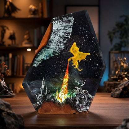 Fire Dragon Sculpture Night Light -  Dragon Sculpture Lamp