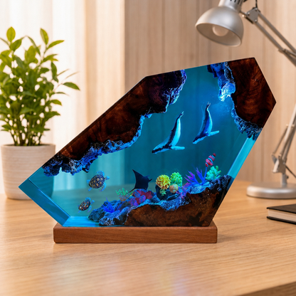 Ocean Night Light - Manta ray and sea turtle night light
