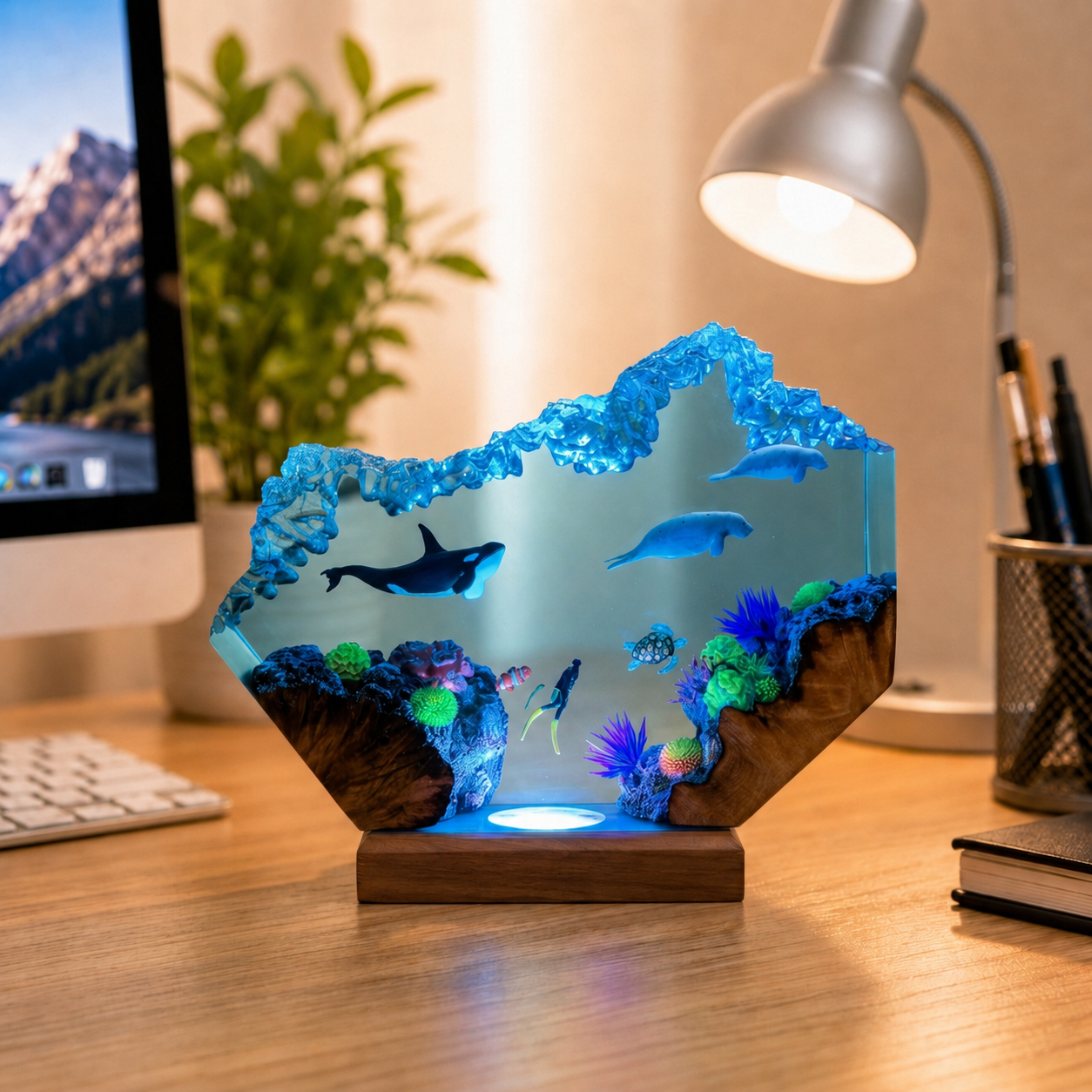 Orca and sea hippopotamus night light -  Ocean Night Light