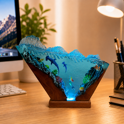 Mermaid and hammerhead shark nightlight -  Ocean Night Light