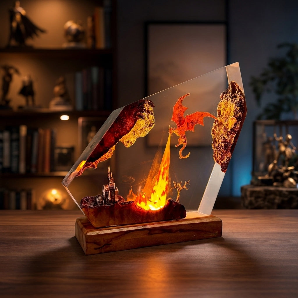 Fire Dragon Sculpture Lamp