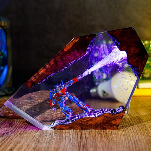 Optimus Prime Laser Blast Resin Lamp - Transformers Anime Night Light Gift