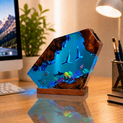 Ocean Night Light - Manta ray and sea turtle night light