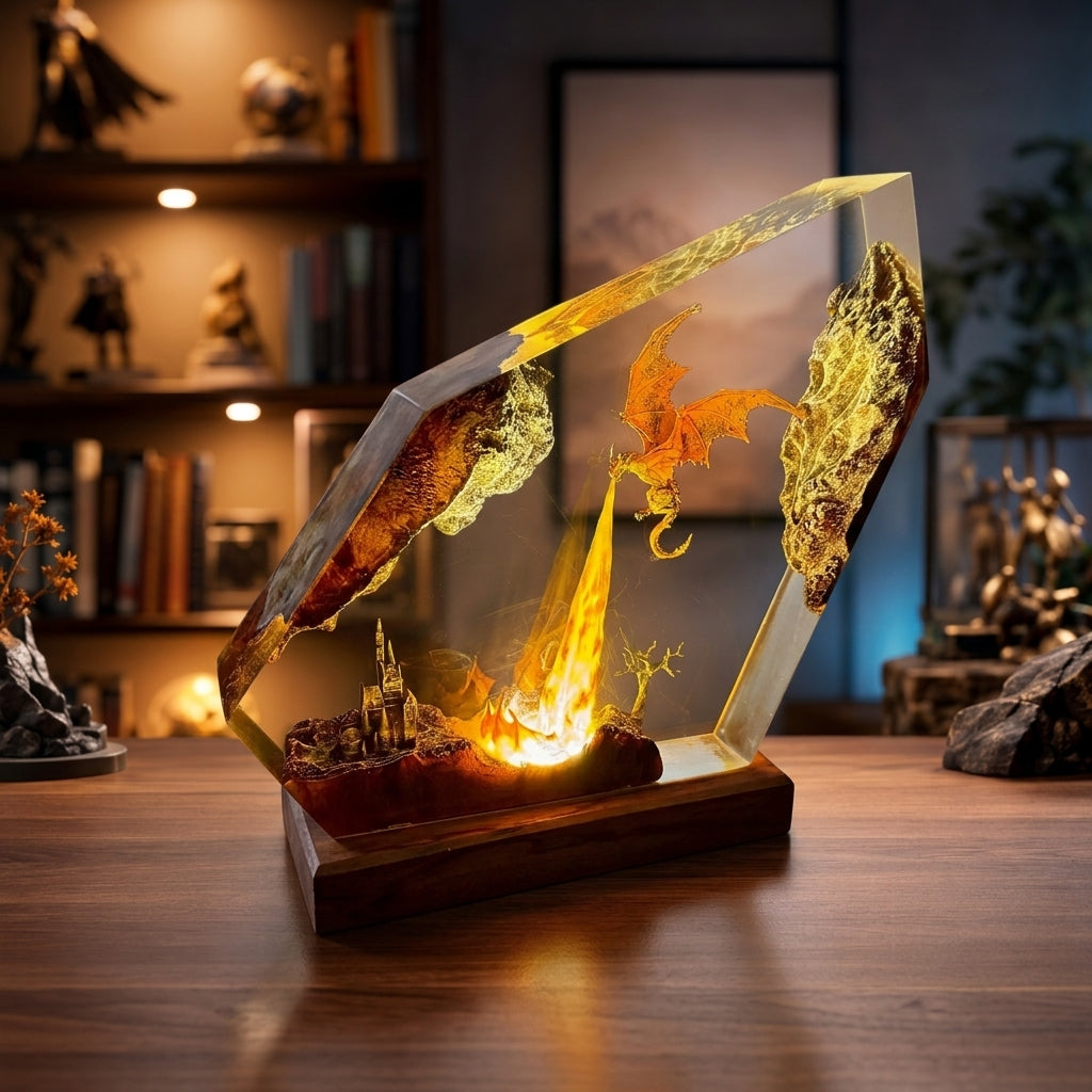 Fire Dragon Sculpture Lamp