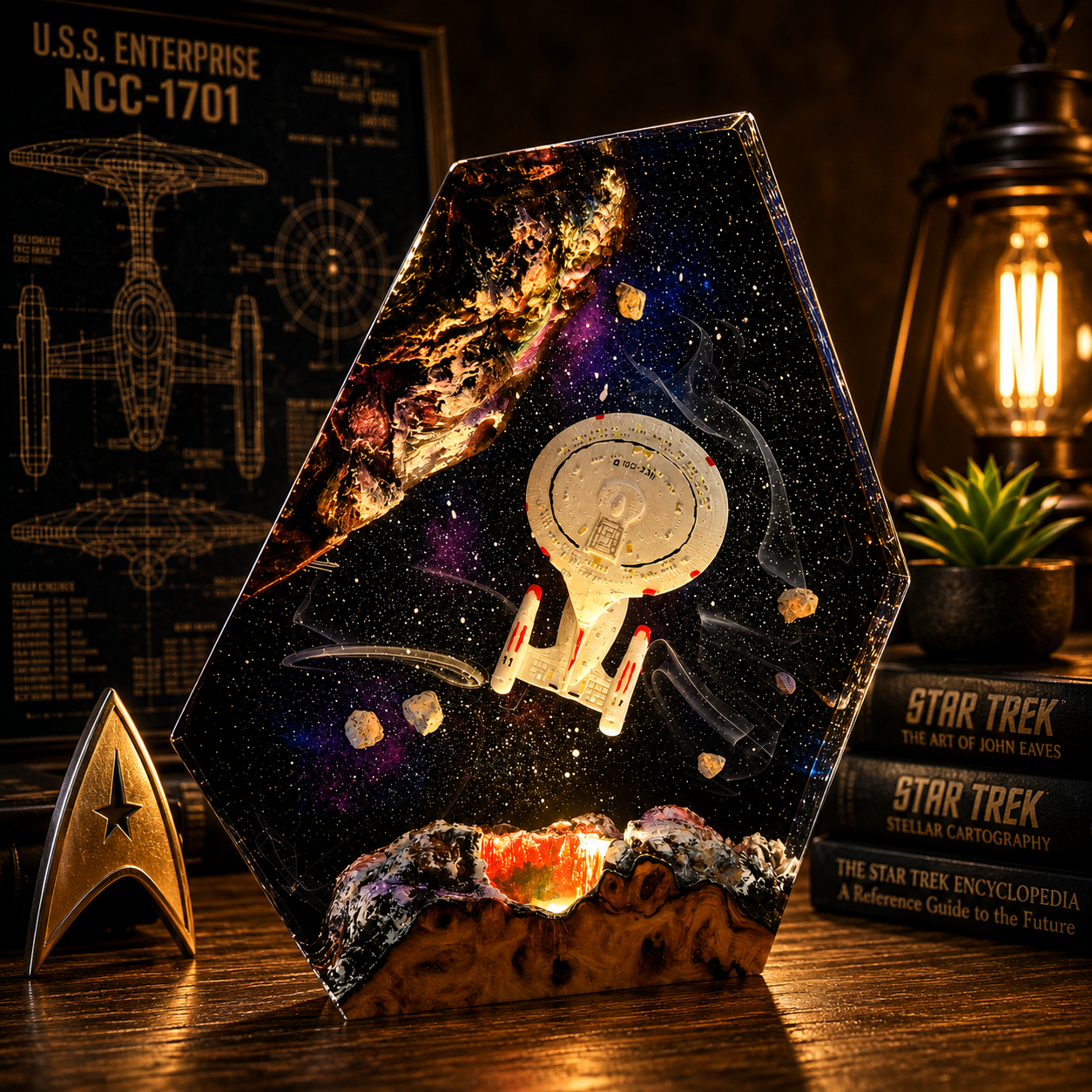 Star Trek USS Enterprise NCC-1701-D Lamp, Gift for Trekkie