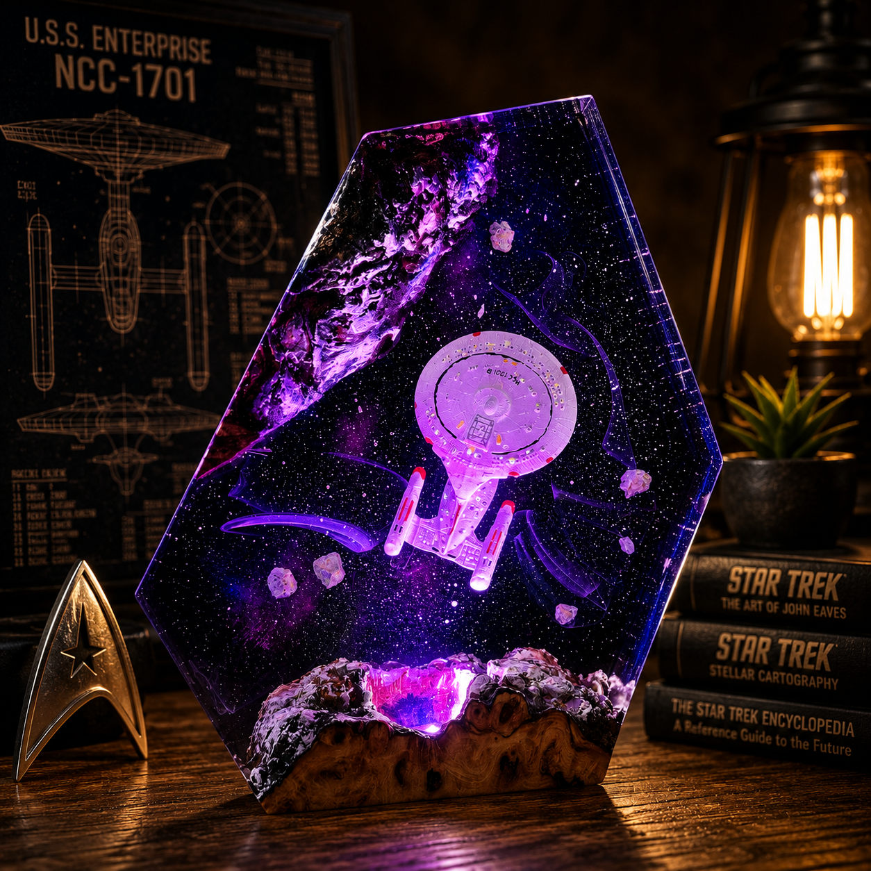 Star Trek USS Enterprise NCC-1701-D Lamp, Gift for Trekkie