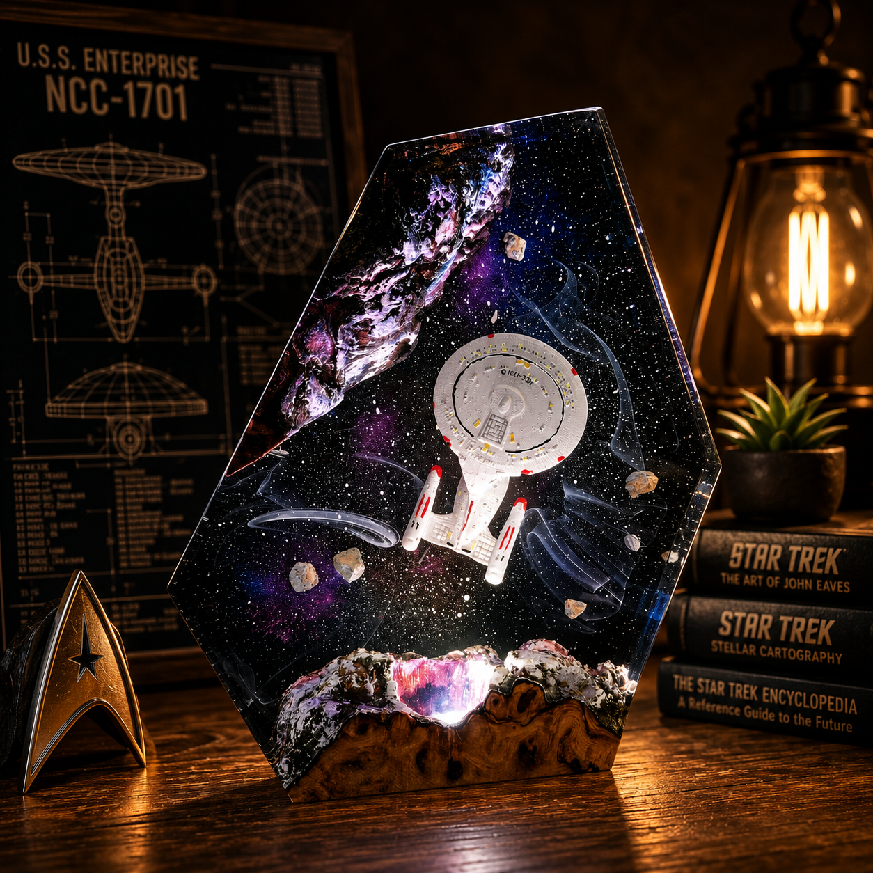 Star Trek USS Enterprise NCC-1701-D Lamp, Gift for Trekkie