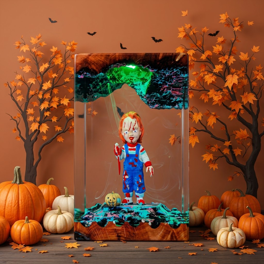 Chucky Halloween Resin Lamp