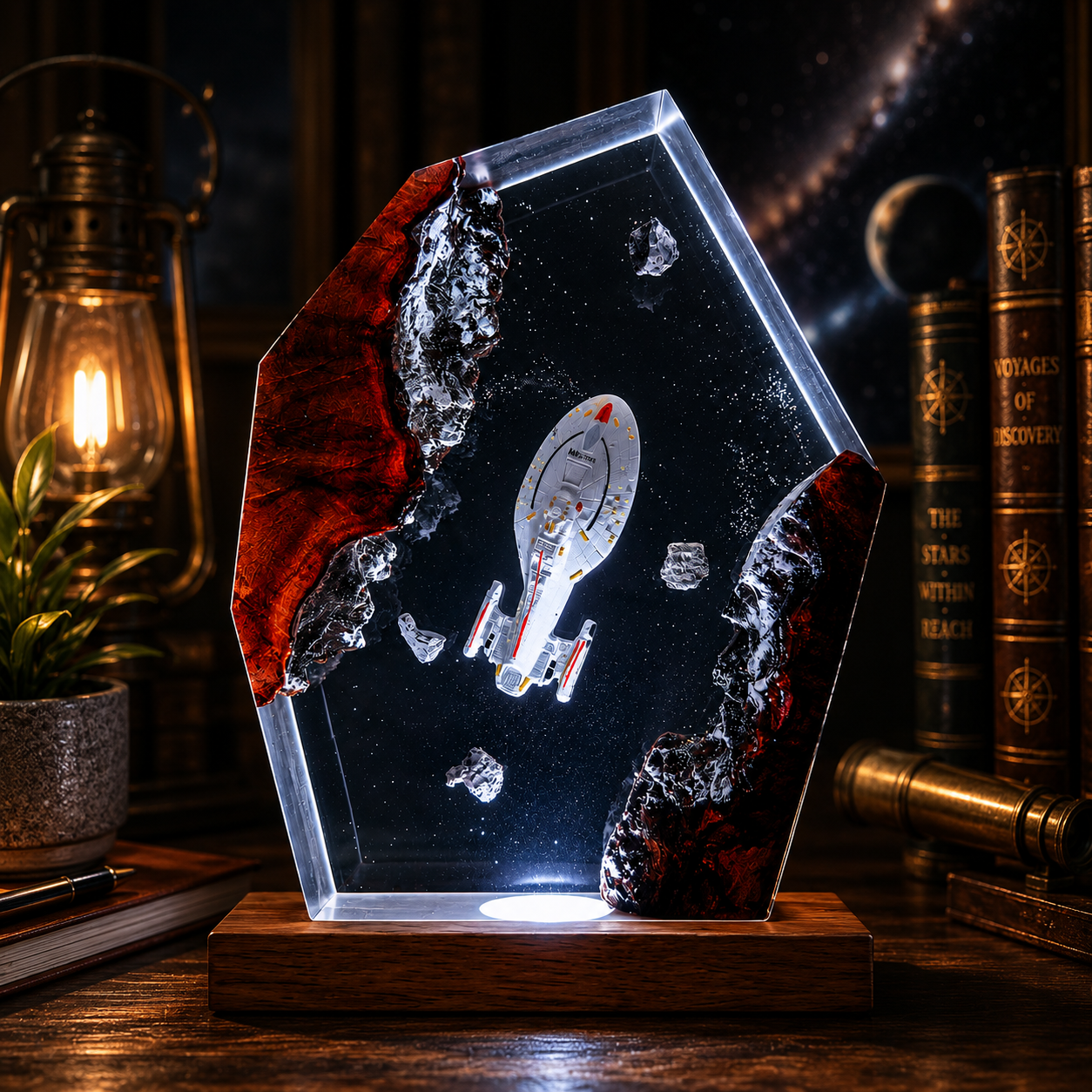 Star Trek USS Voyager NCC-74656 Night Light -  Star Trek Lamp - Gift for trekkie