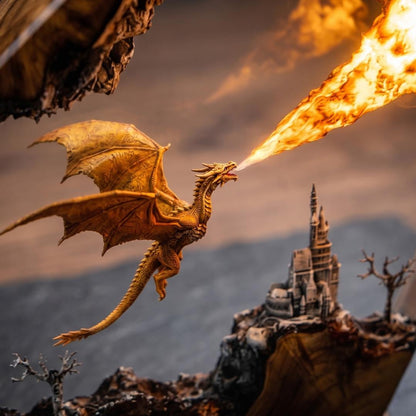 Fire Breathing Dragon & Castle Horizontal Resin Night Light