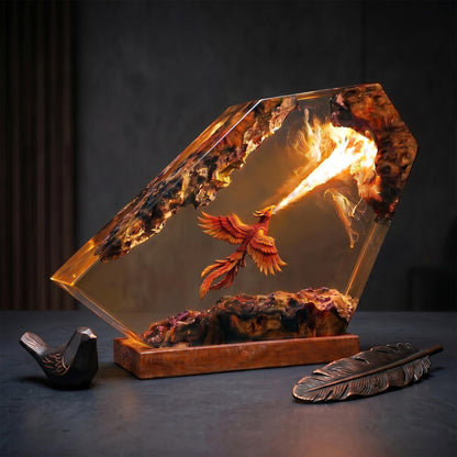 Fire Breathing Phoenix Bird Horizontal Epoxy Resin Night Light