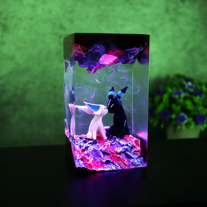 Handcrafted Espeon Umbreon Cosmic Night Light
