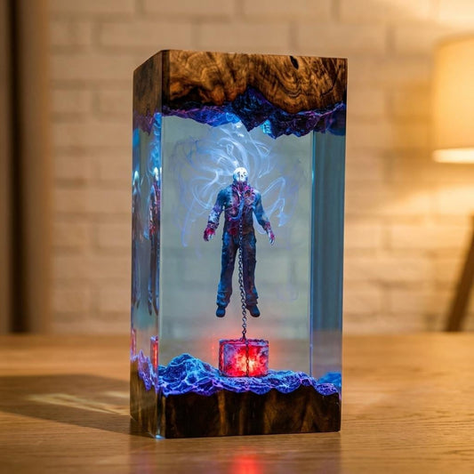 Jason Voorhees Crystal Lake Epoxy Resin Lamp