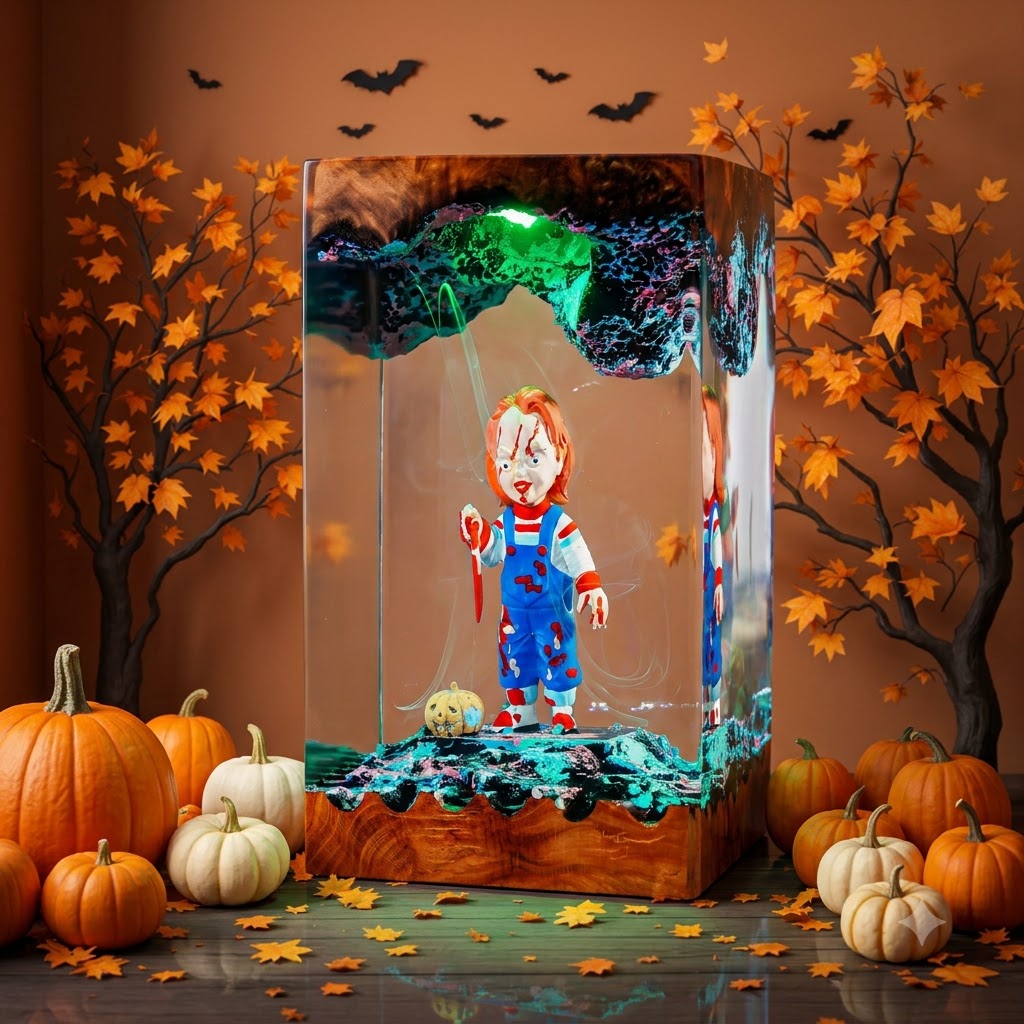 Chucky Halloween Resin Lamp
