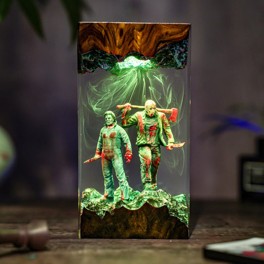 Michael Myers vs Jason Voorhees Epoxy Resin Night Light