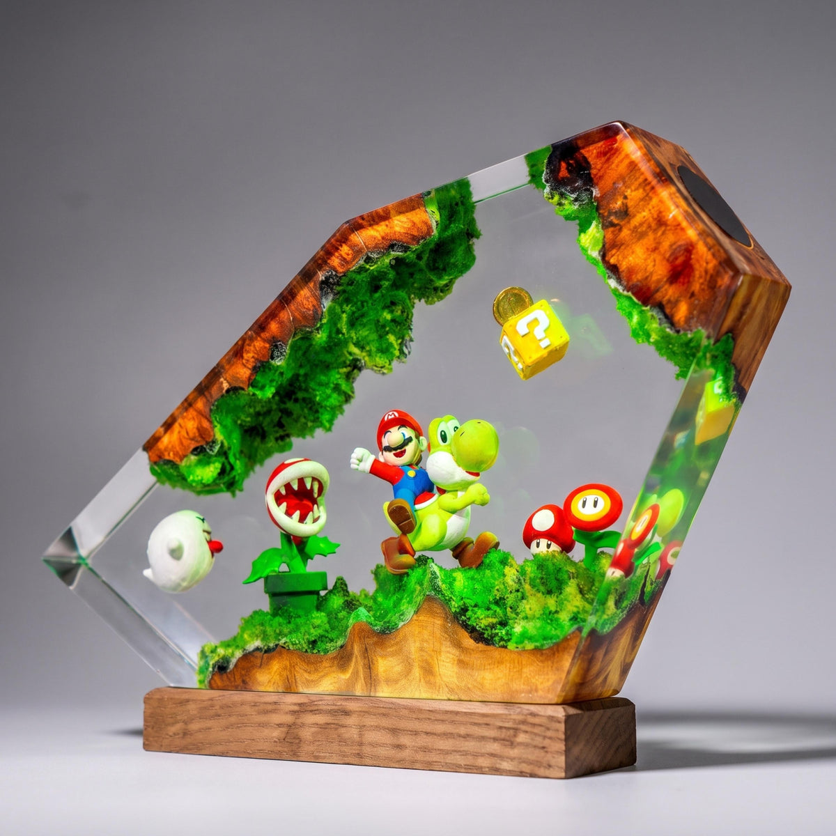 Super Mario and Yoshi Resin Lamp - Retro Anime Cube Night Light Decor