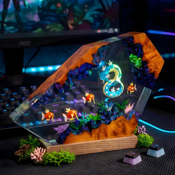 Gyarados and Magikarp Resin Lamp